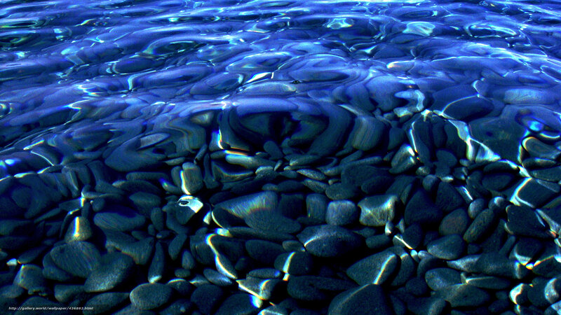 Pebbles under Water — Blue, Calm