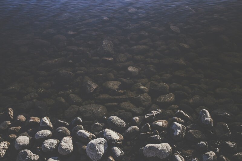 Pebbles under Water — Gray, Calm