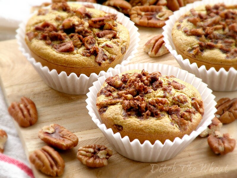Pecan Muffins on Wood