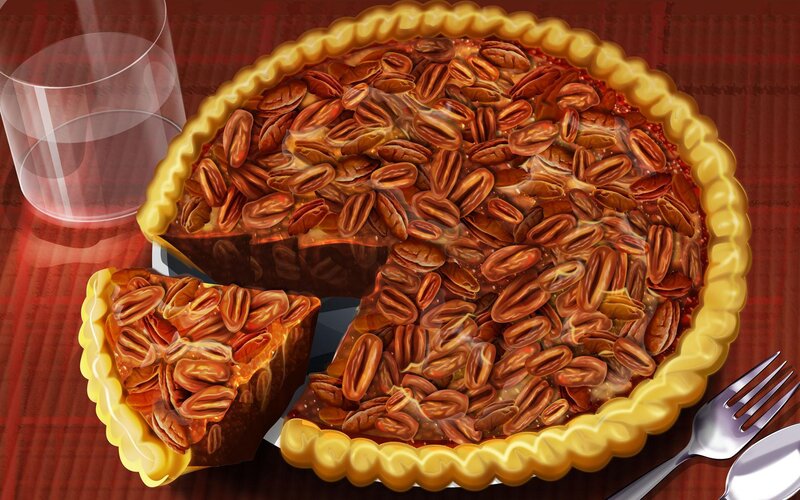 Pecan Pie with Slice