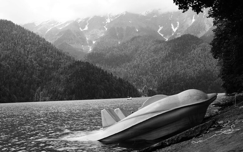 Pedal Boat on Lake Shore