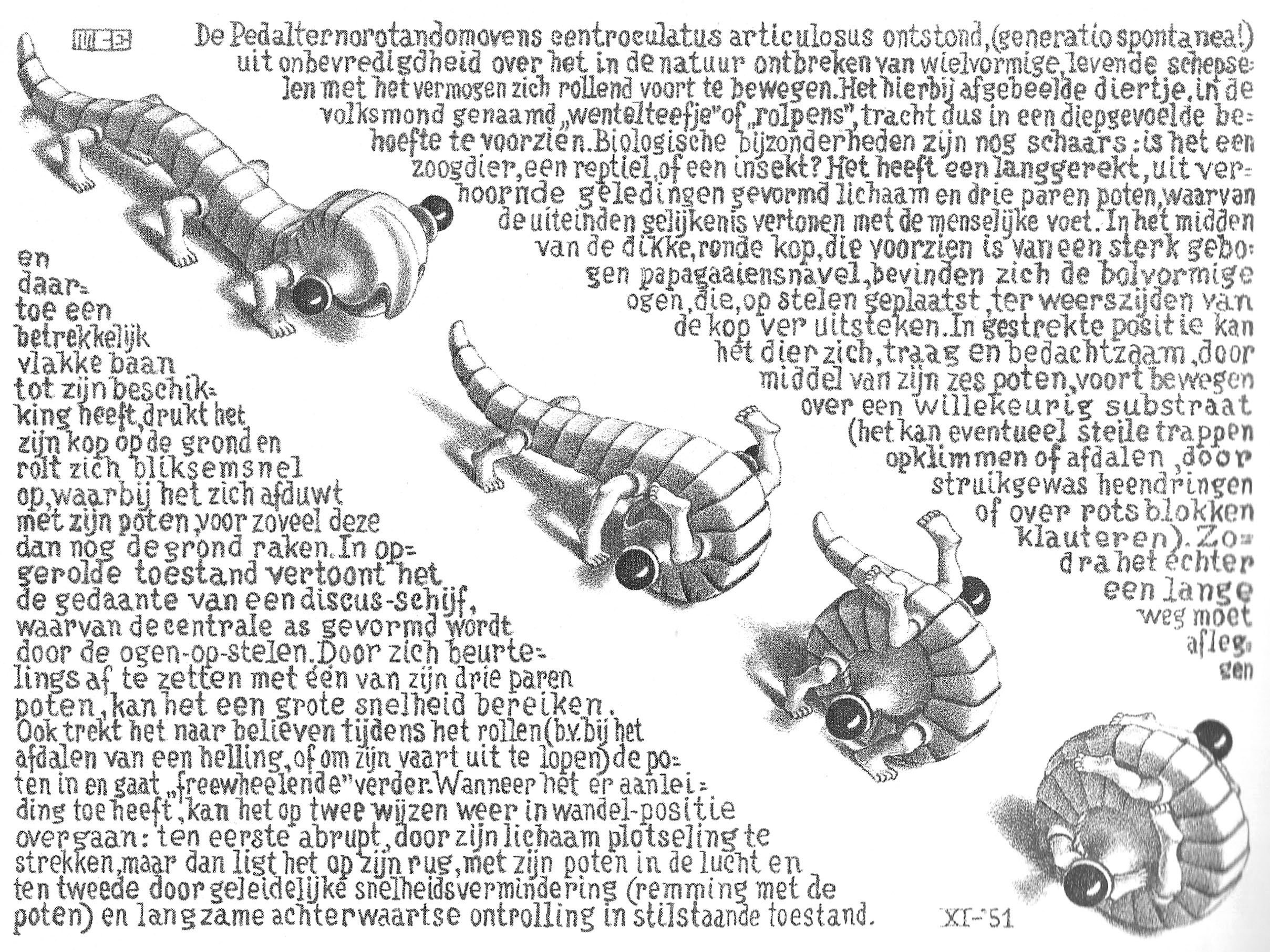 Pedal-driven creature illustration