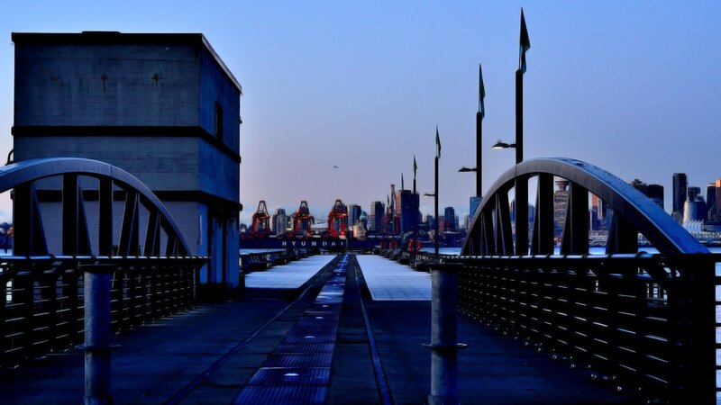 Pedestrian Bridge at Dusk