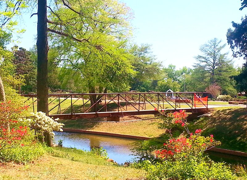 Pedestrian Bridge over Canal — Green