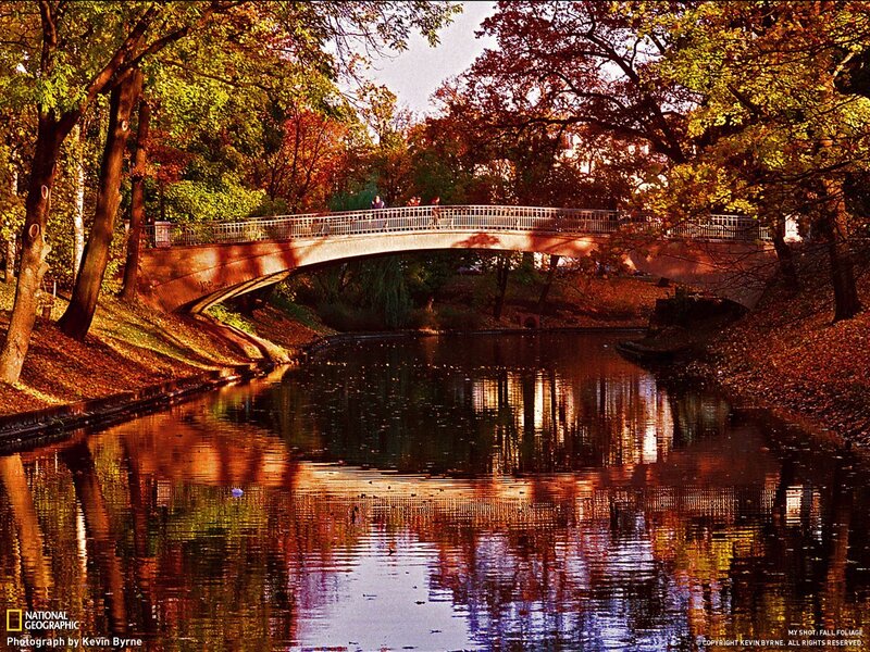 Pedestrian Bridge over Canal — Orange