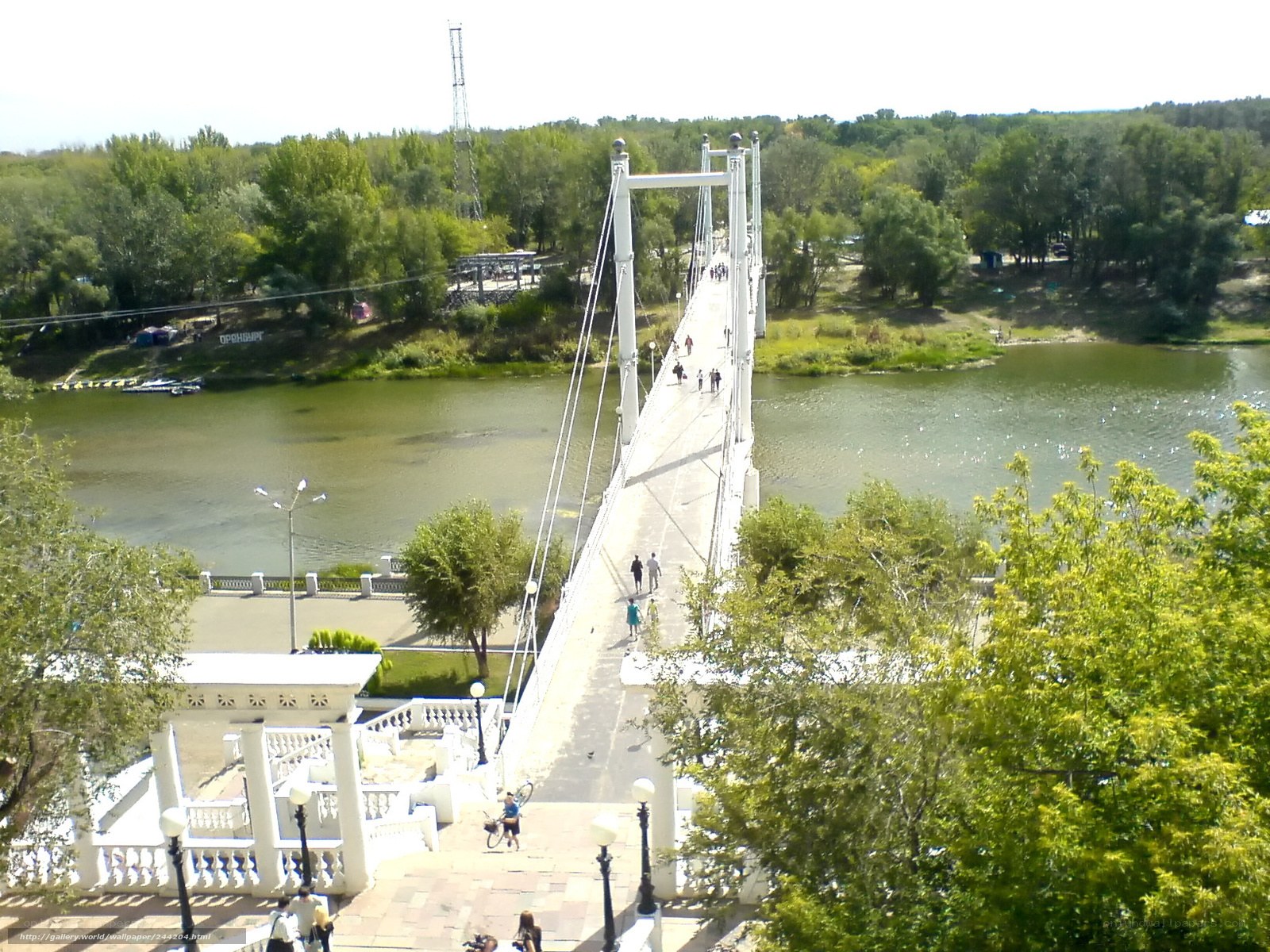 Pedestrian bridge over river