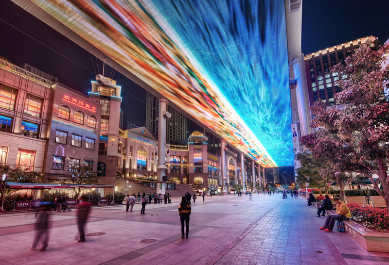 Pedestrian Plaza at Night