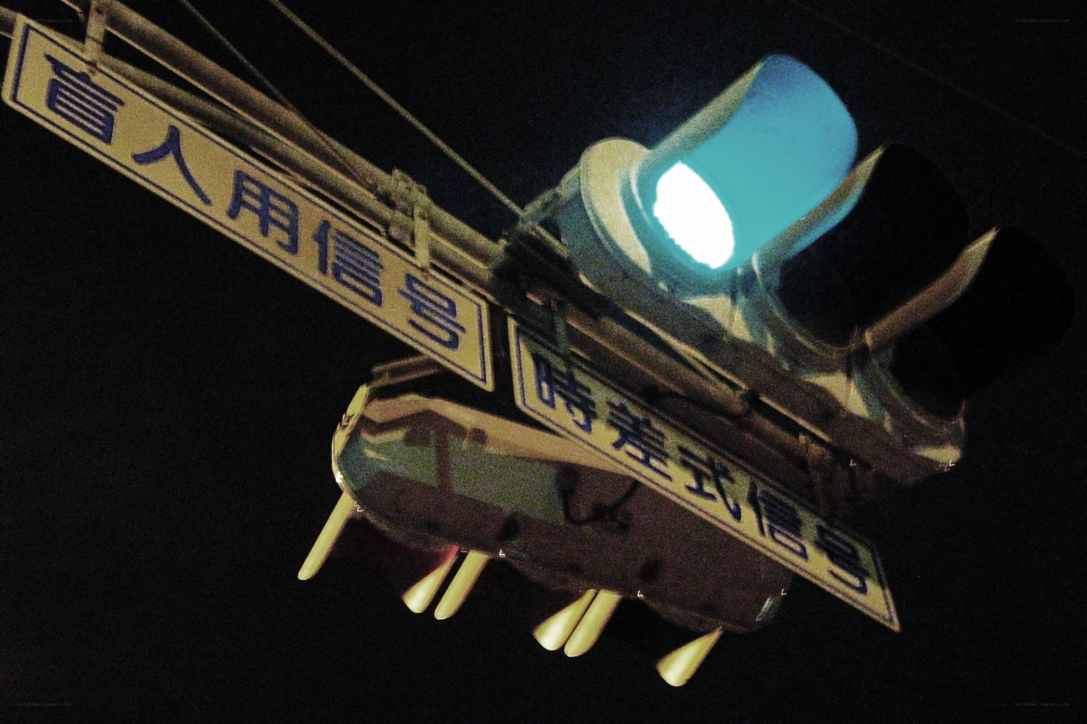 Pedestrian signal at night