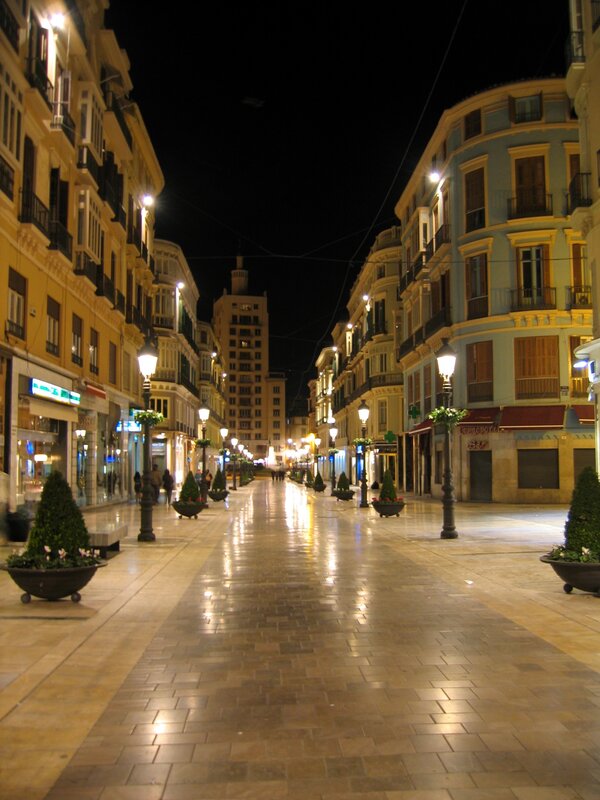 Pedestrian Street at Night — Beige
