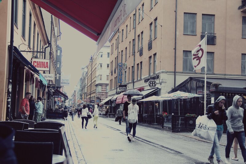 Pedestrian street in Stockholm