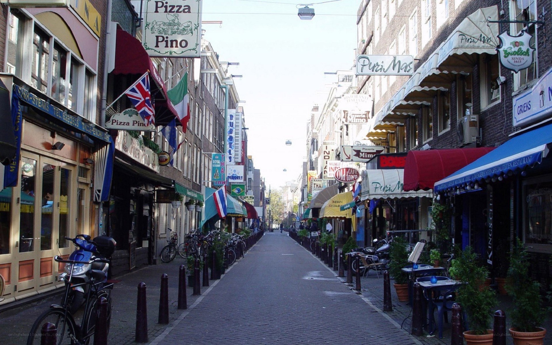 Pedestrian street with restaurants