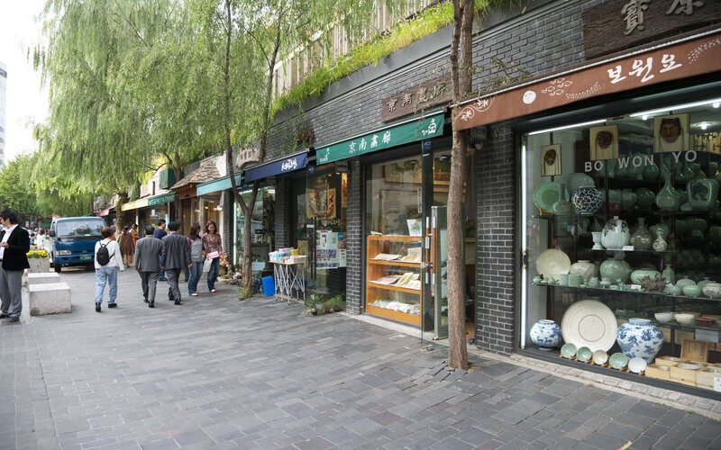 pedestrian street with shops