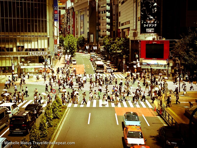 Pedestrians Crossing Street — Yellow, Busy, Afternoon