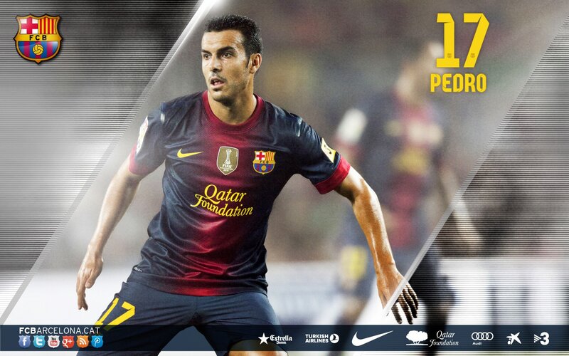 Pedro in FC Barcelona kit