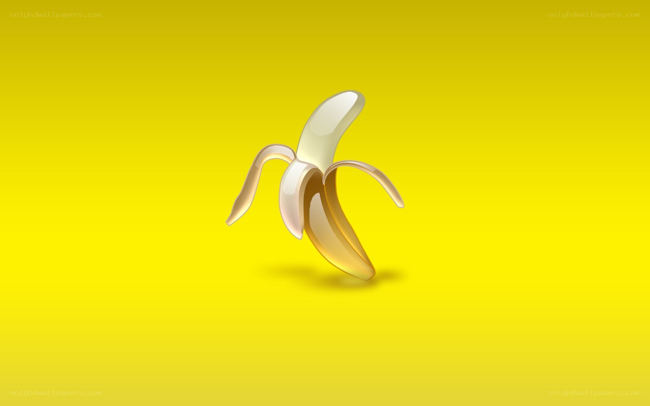 peeled banana on yellow