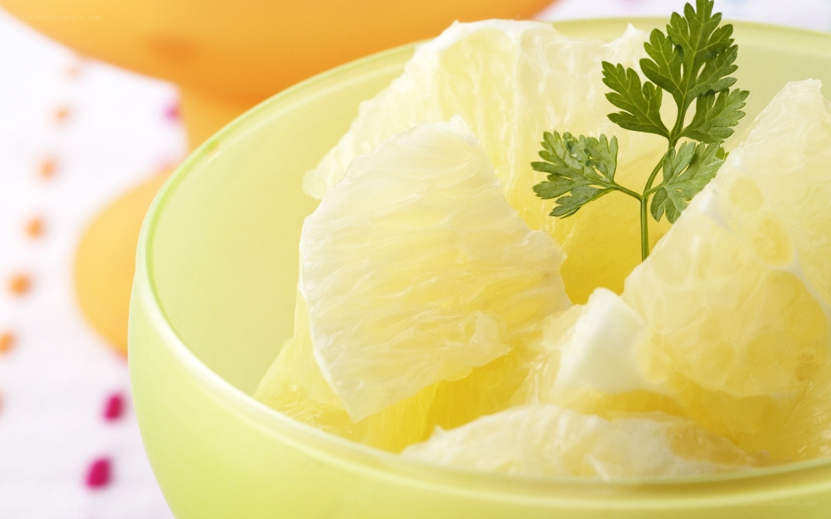 peeled grapefruit in a bowl