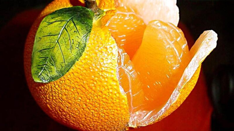 Peeled Orange Fruit — Dramatic, Photograph