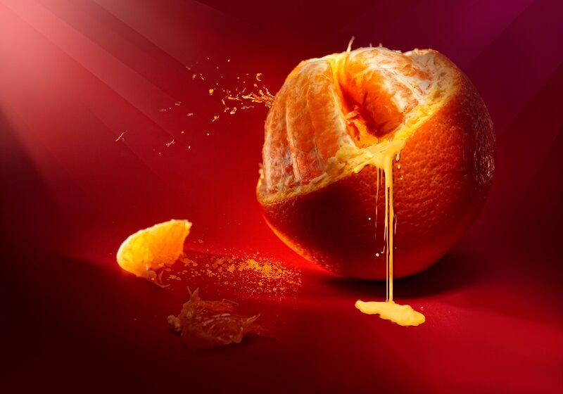 Peeled Orange Fruit — Red