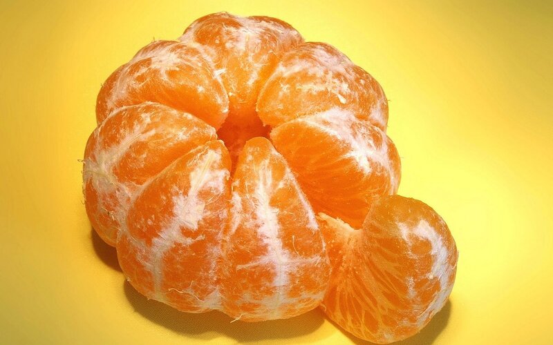 Peeled Tangerine Segments — Orange