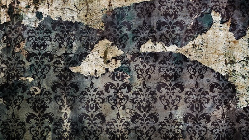 peeling damask wallpaper