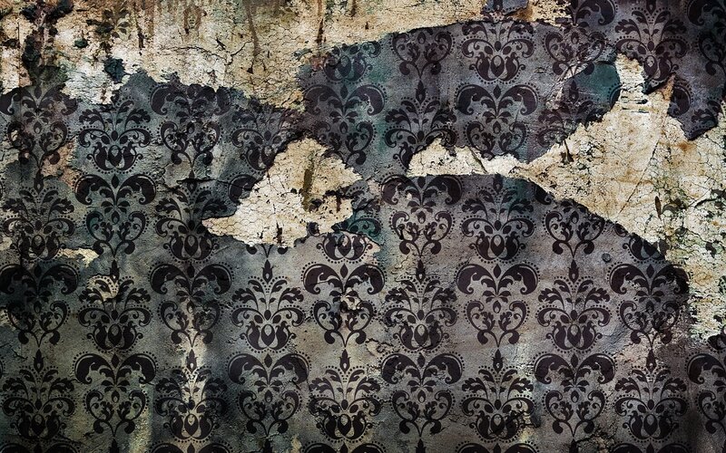 peeling damask wallpaper