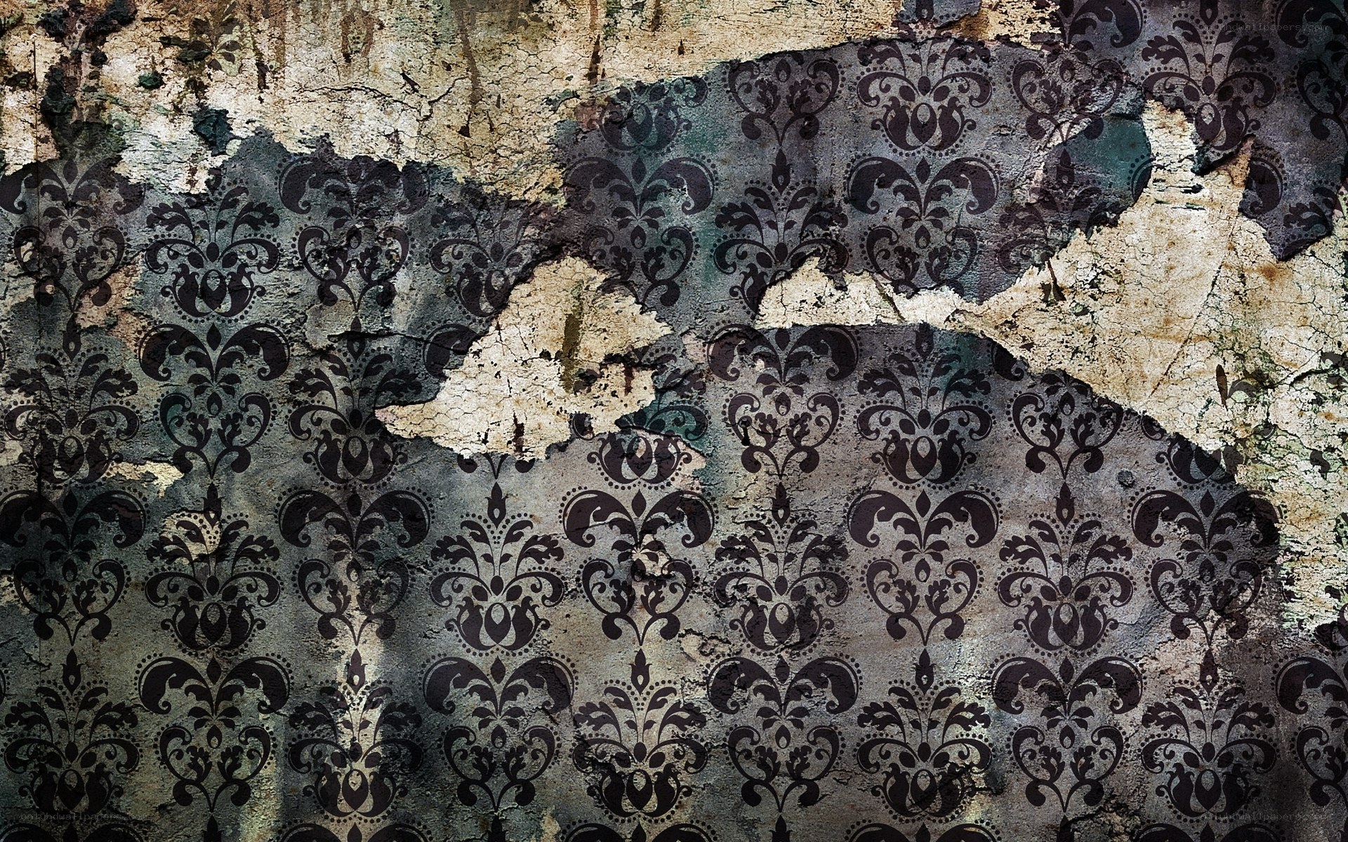 peeling damask wallpaper