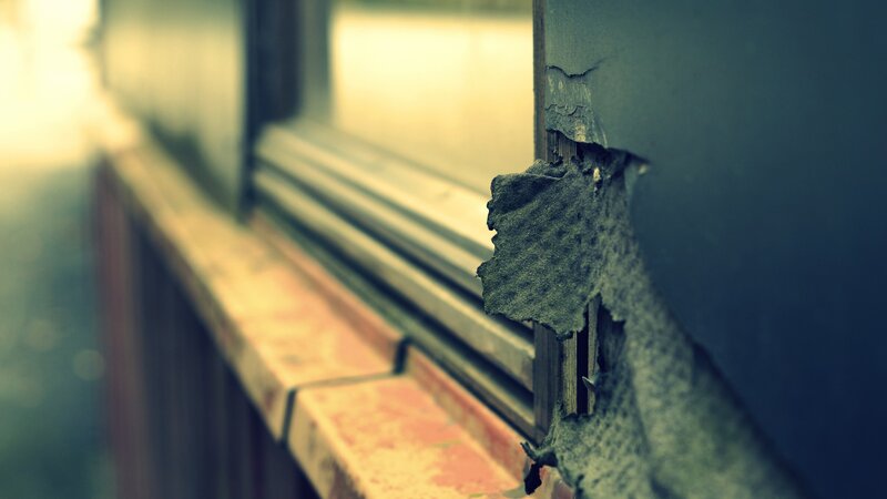 peeling paint on a window frame