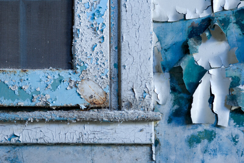 peeling paint on a window