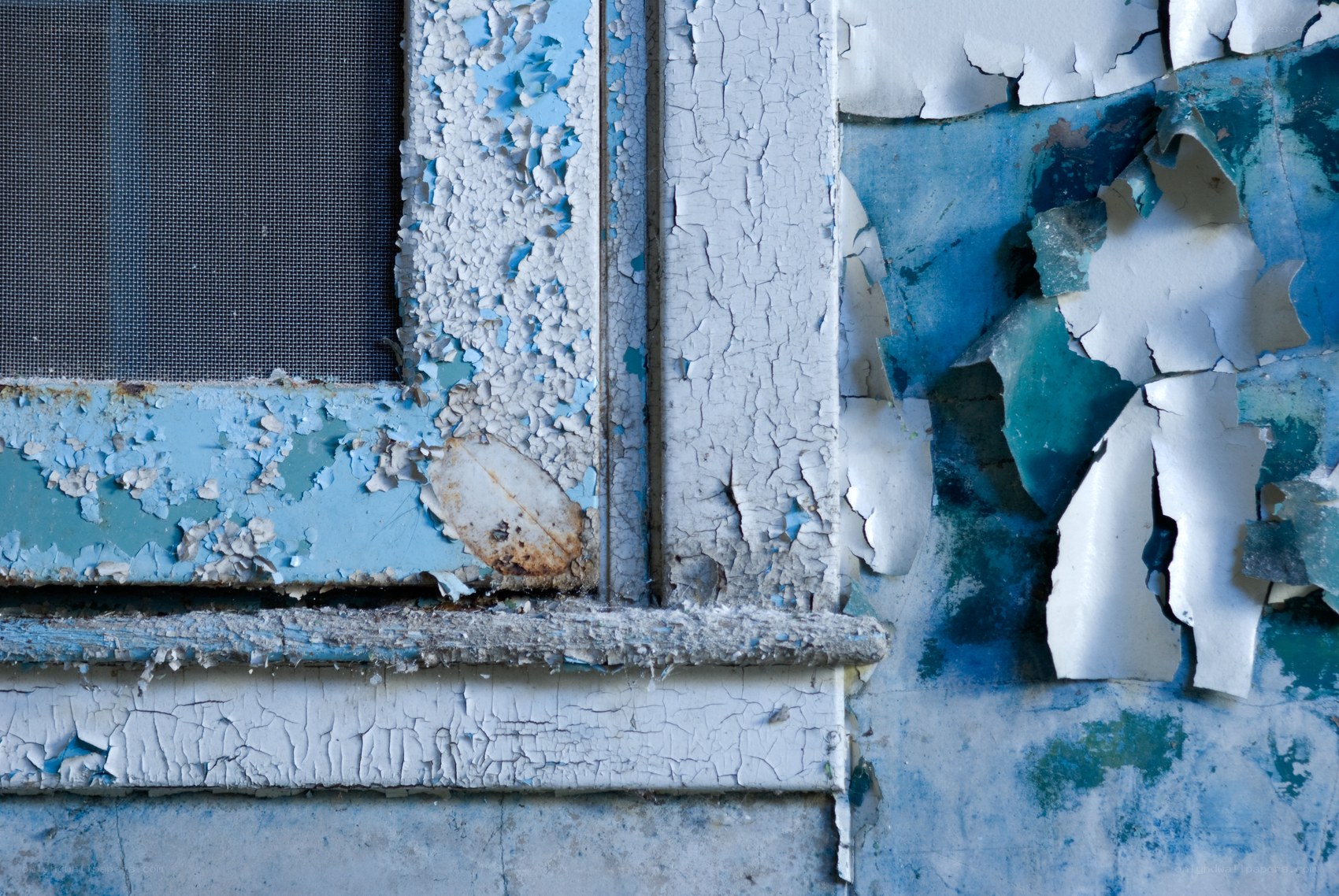peeling paint on a window