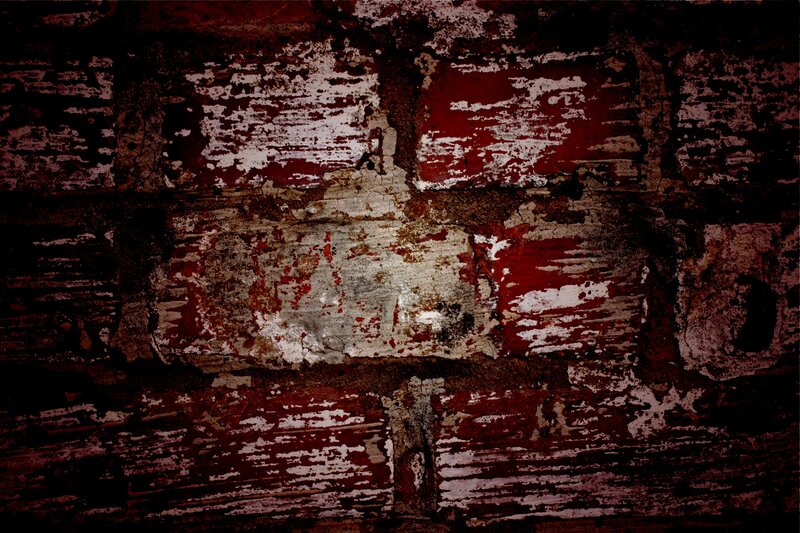 Peeling Paint on Brick Wall — Red