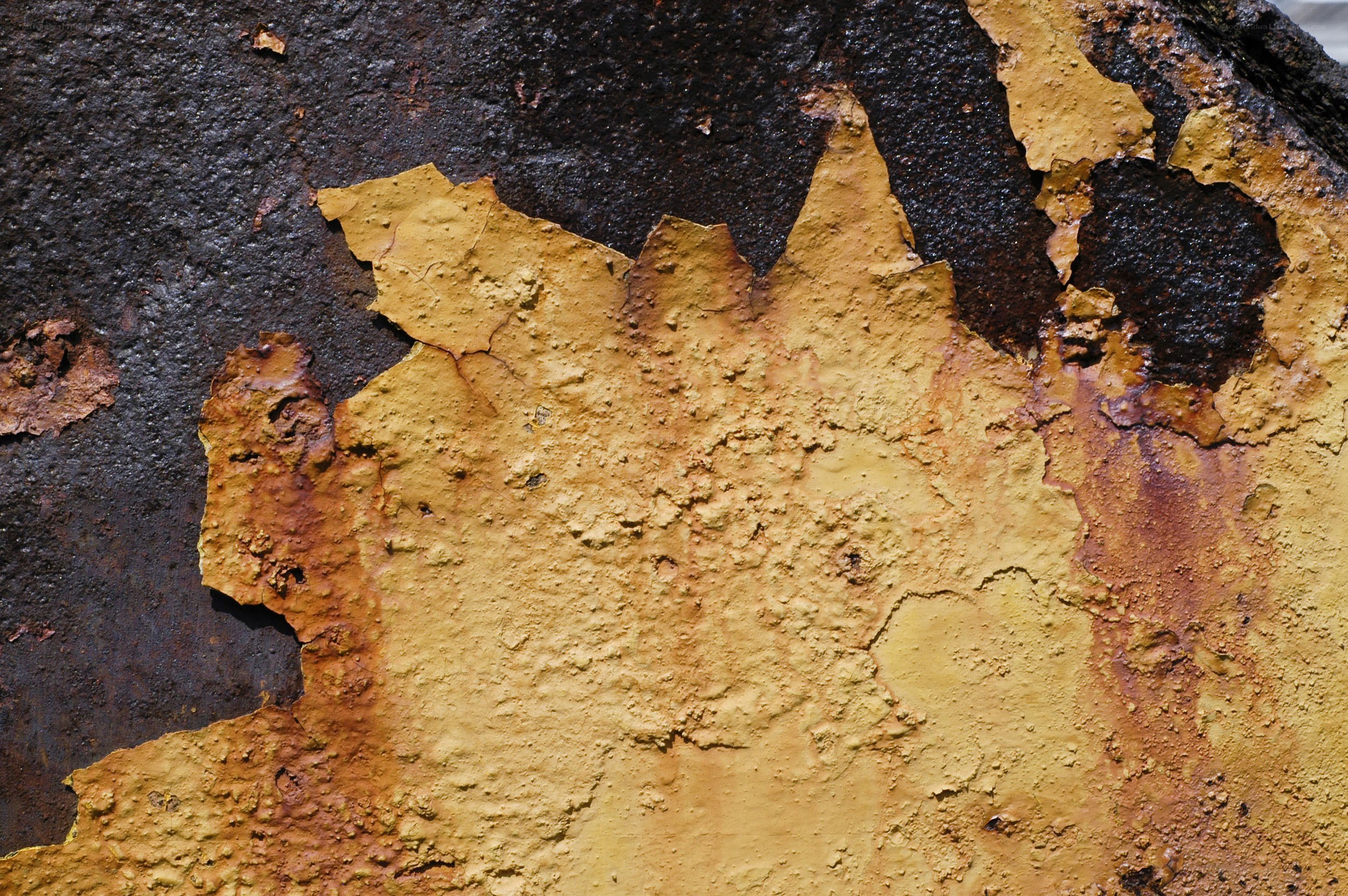 peeling paint on rusted metal