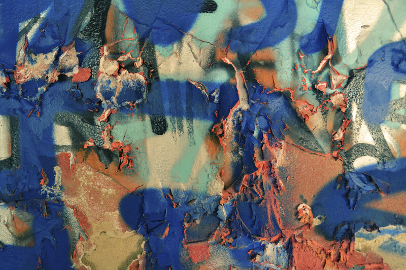 Peeling Paint on Wall — Blue