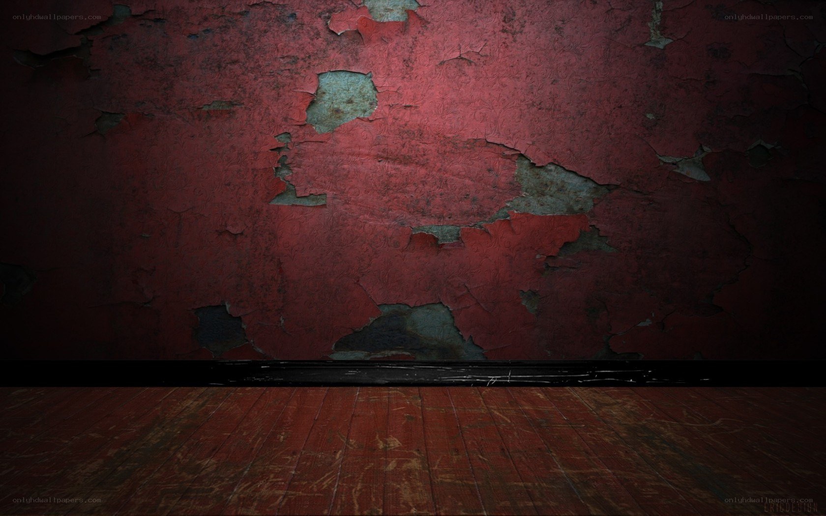 peeling red wall texture