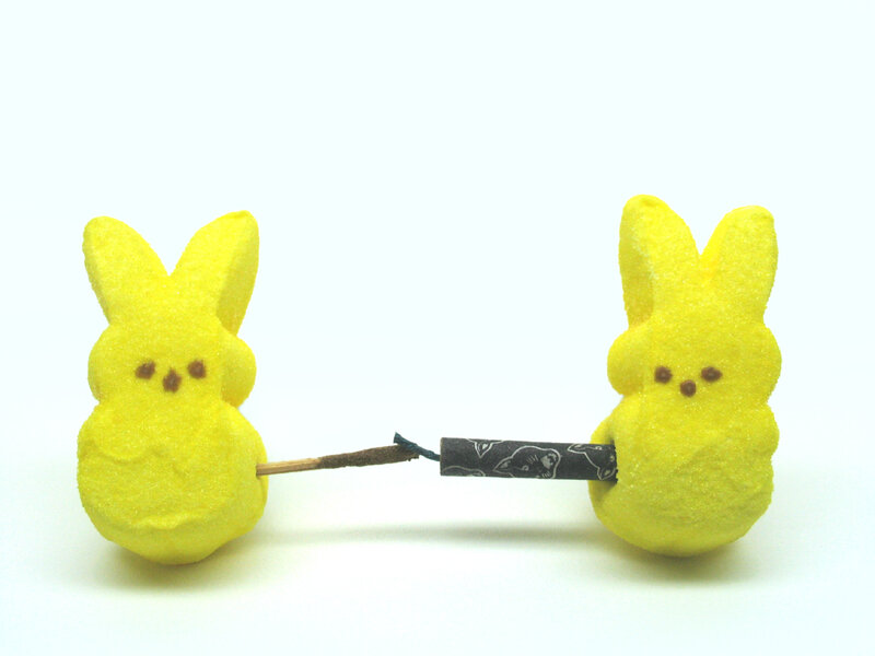 Peeps with firecracker
