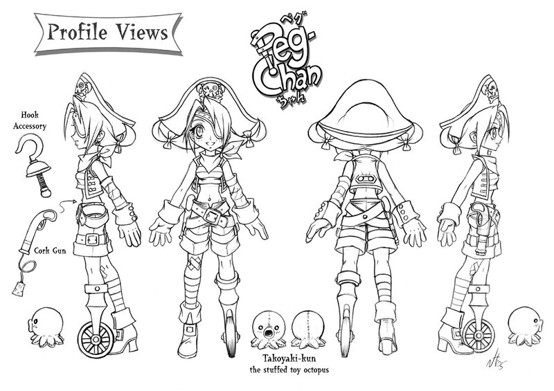 Peg Chan character design sheet