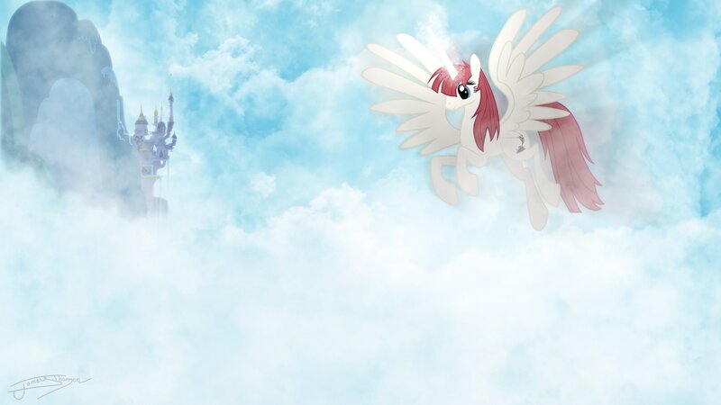 pegasus flying in clouds