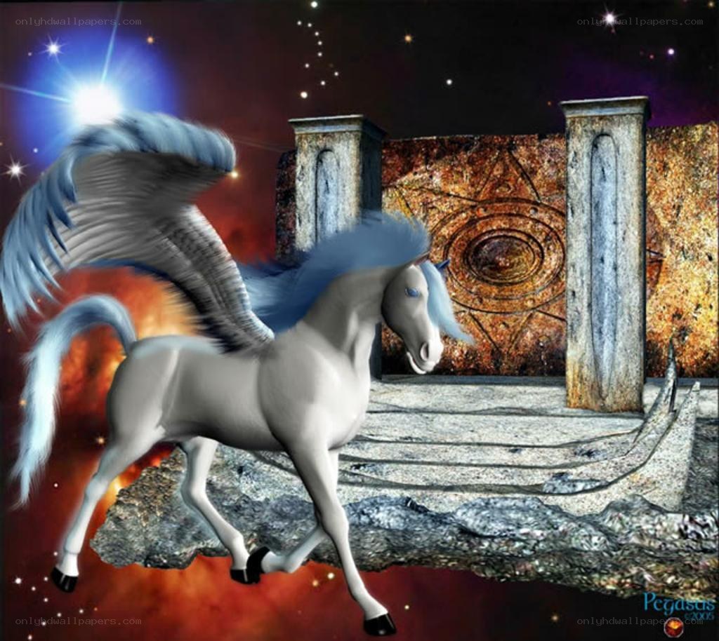 Pegasus in a mystical realm