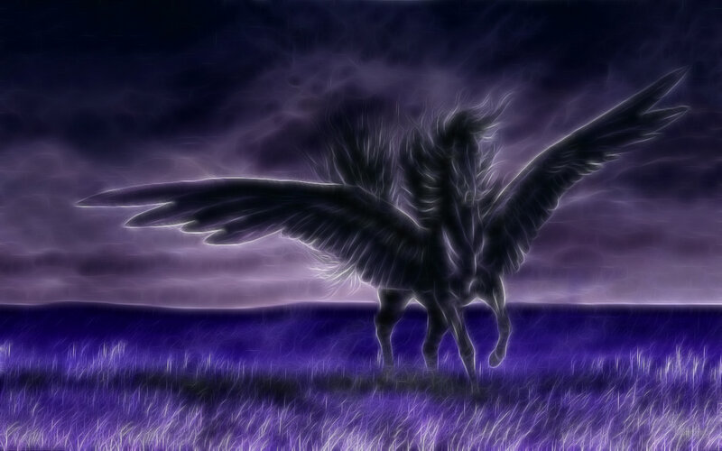 Pegasus in purple field