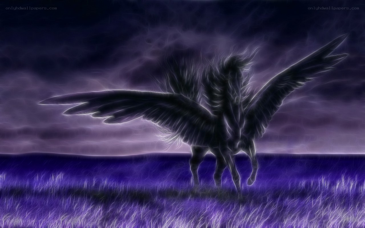 Pegasus in purple field