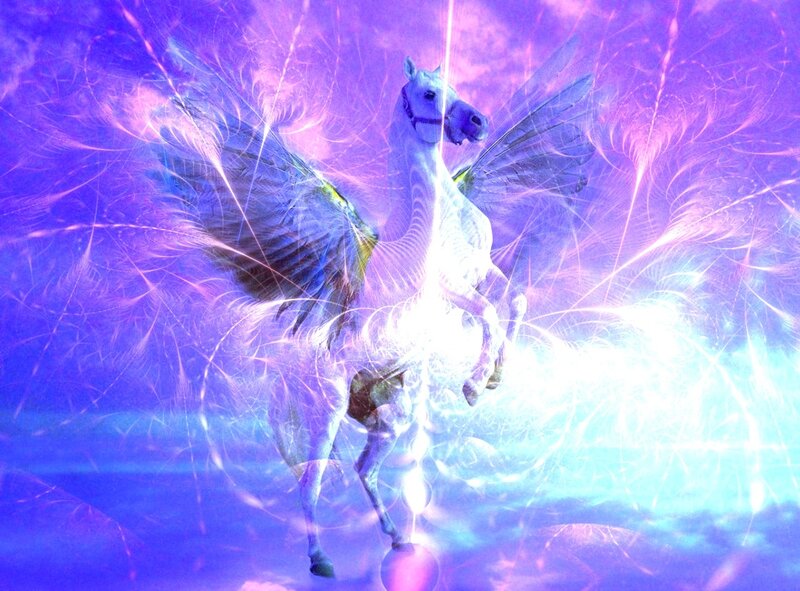 Pegasus in purple light