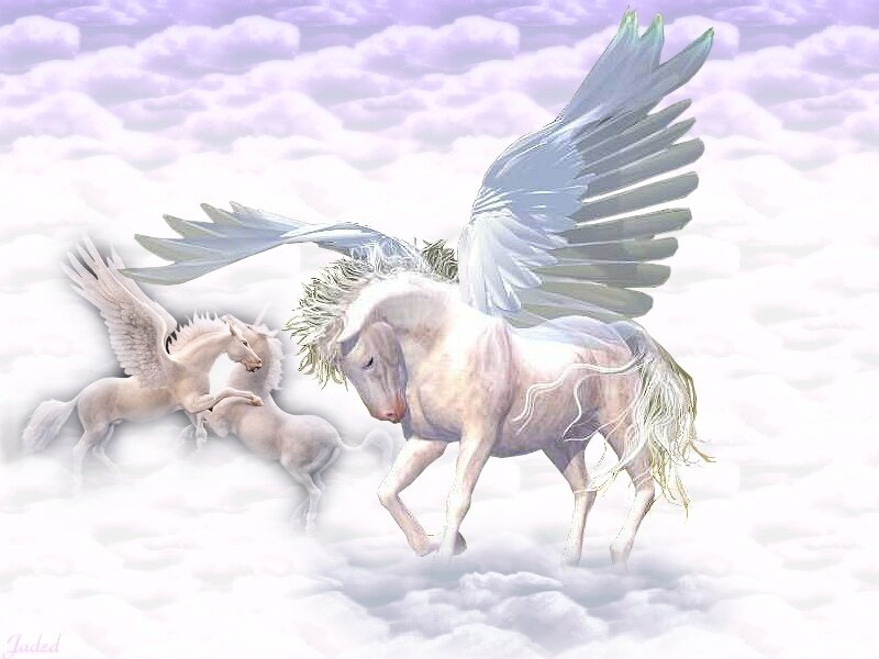 Pegasus in the clouds