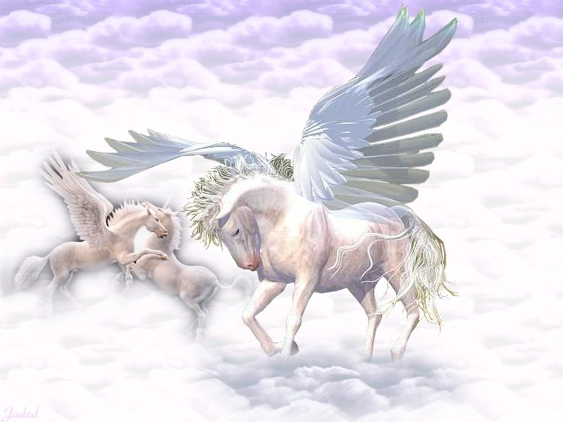 Pegasus in the clouds