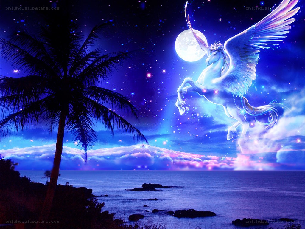 Pegasus over tropical beach