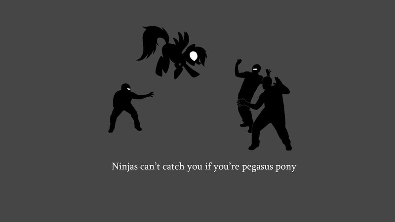 Pegasus pony evading ninjas