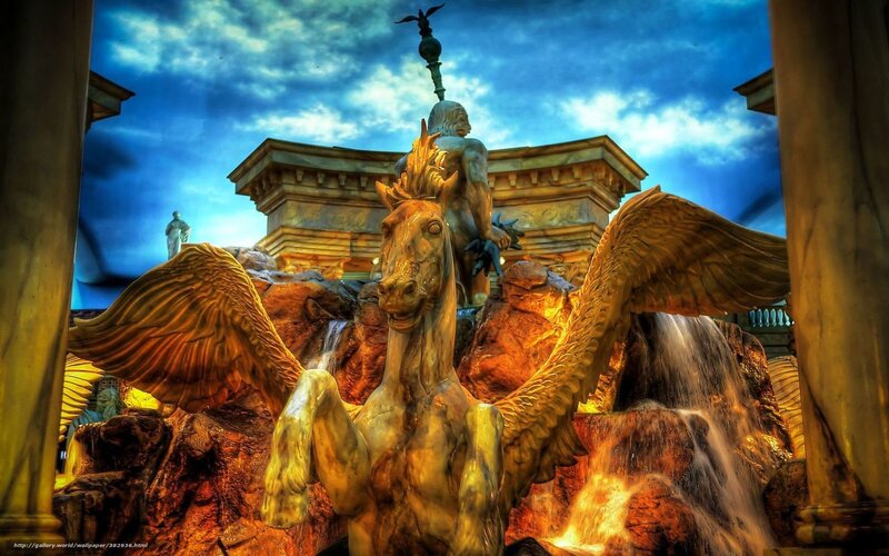 Pegasus Statue with Fountain