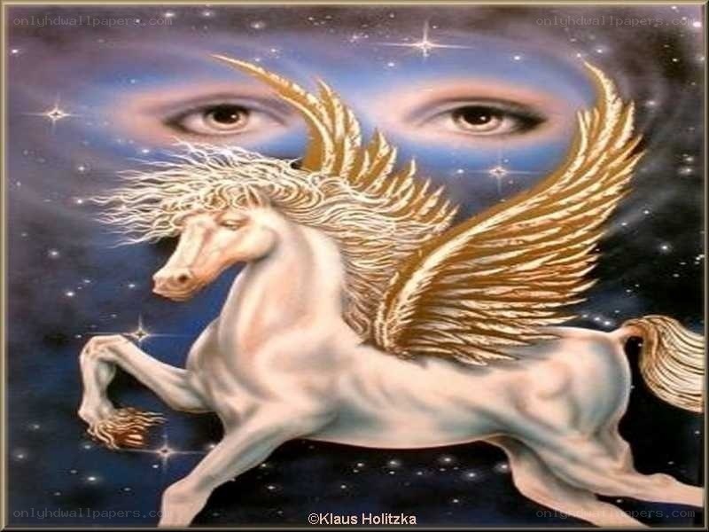 Pegasus with celestial eyes