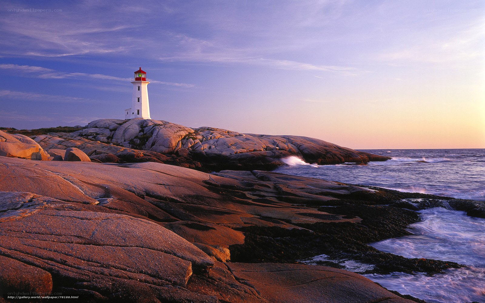 Peggy's Point Lighthouse at sunset