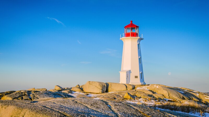 Peggy's Point Lighthouse — Blue, Serene