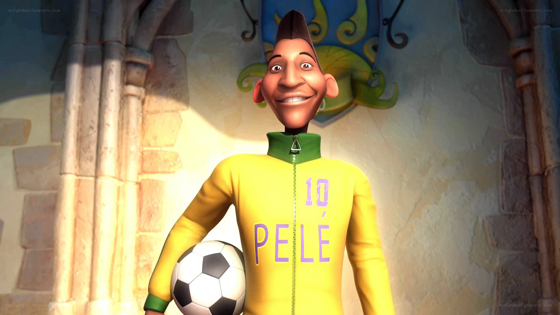Pelé in yellow jersey