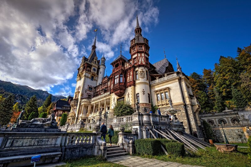 Peleș Castle — Blue, Dramatic, Afternoon, Photograph